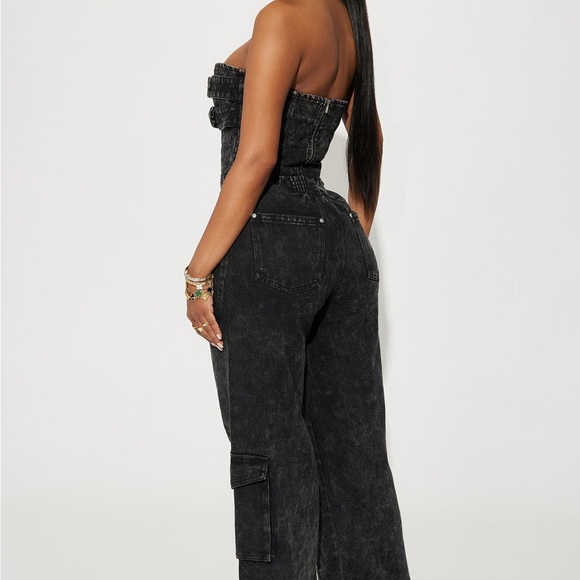 Black Strapless Denim set - Picture 4 of 5